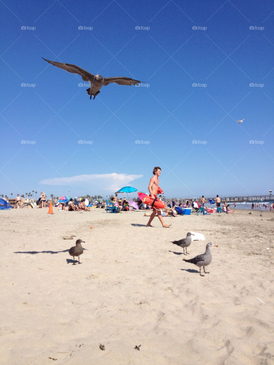 beach ocean sky people by analia