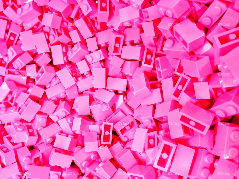 Pink Lego bricks