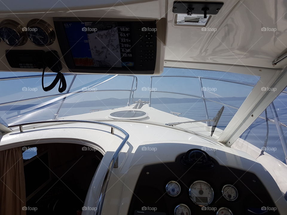 relaxing driving a jacht