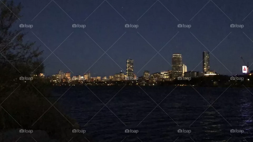 Boston skyline over the Charles River