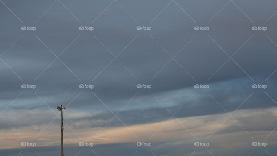 California skies. Beautiful sunset sky isolated pole