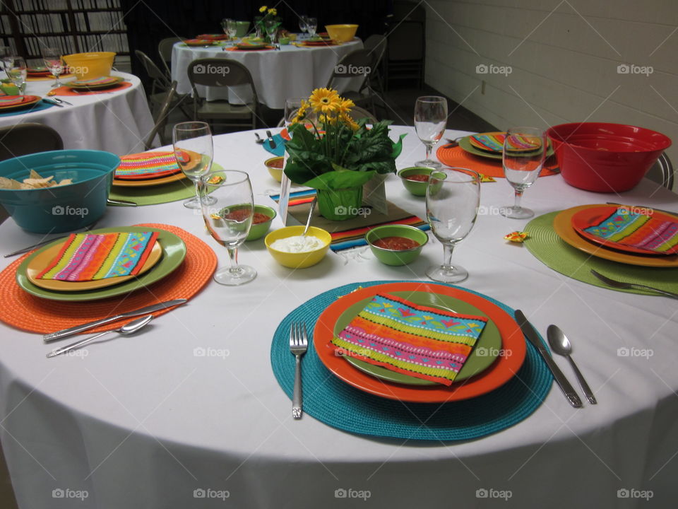 Hispanic Table Place Setting Cinco De Mayo Party