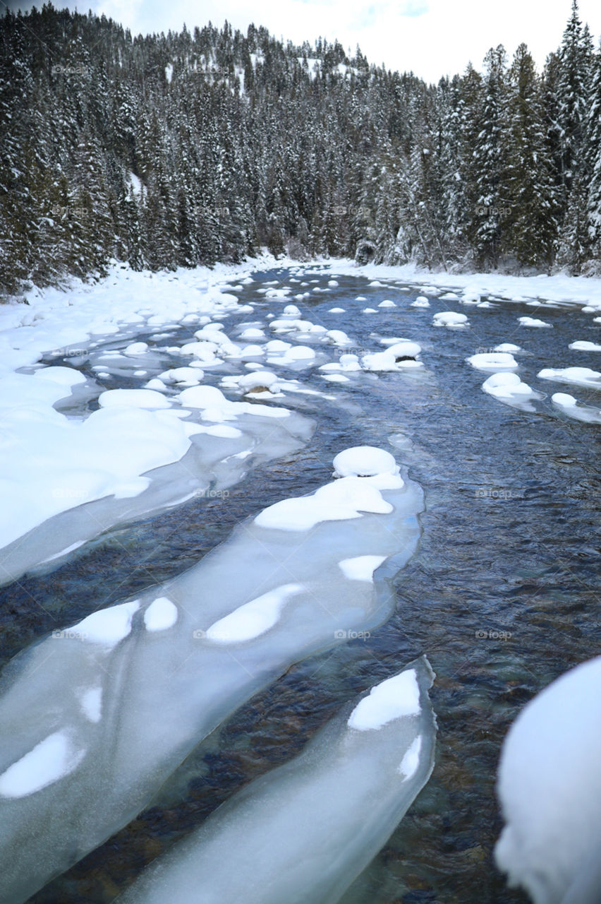 Snowy winter days in the mountains. Going on a nice morning hike up to a gorgeous mountain hot spring for a nice soak. 