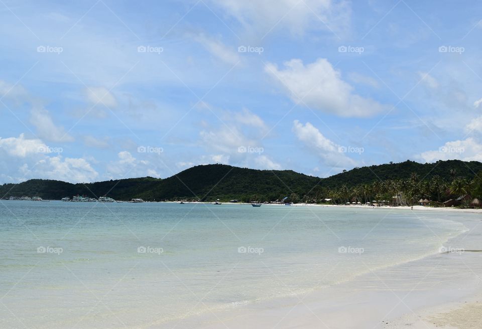 Beach view . The beach of the most chilling place on Phu Quoc Island in Vietnam 