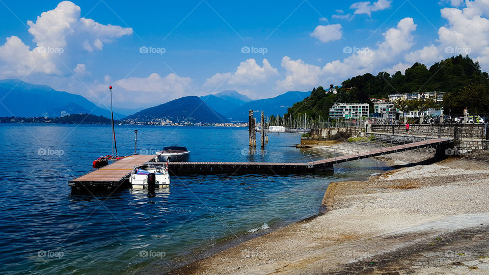 Landscape in Laveno Mombello in Italy