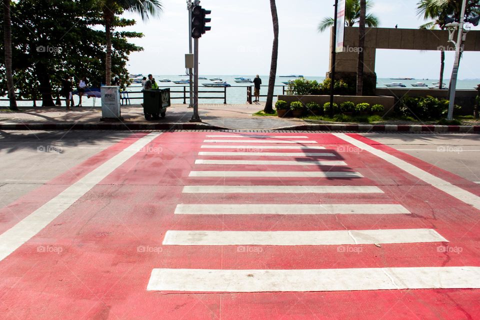 Zebra crossing on Pattaya city street