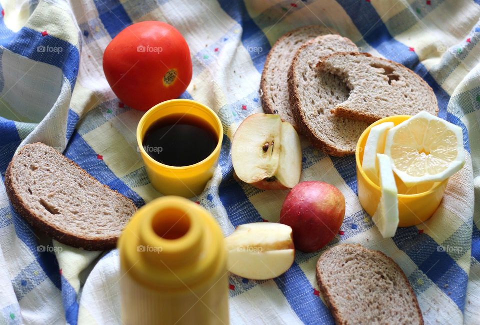 Picnic food still life