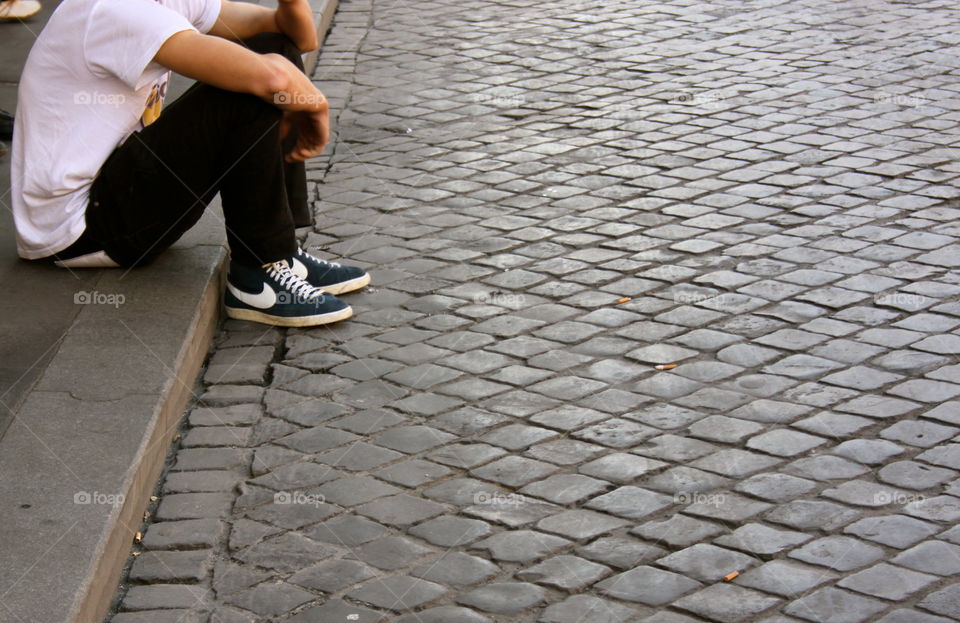 Sitting street side 