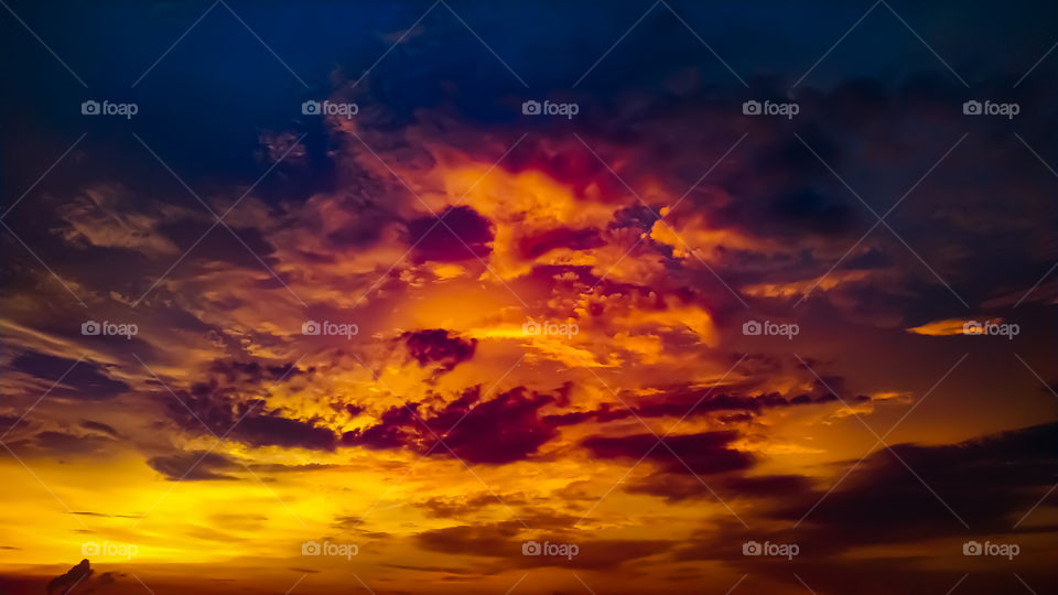Low angel view of dramatic sky during sunset