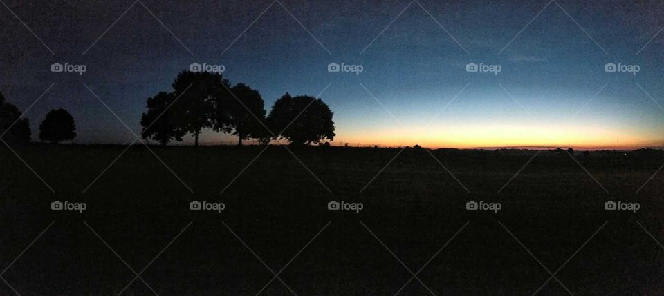 Sunrise on the American Plains. - panoramic