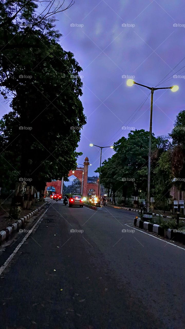 That street looks absolutely mesmerizing with all those illuminated lights. 
It's like a magical wonderland at night.
I love how the lights create such a vibrant and lively atmosphere. 
It must be so beautiful to walk or drive through there.
