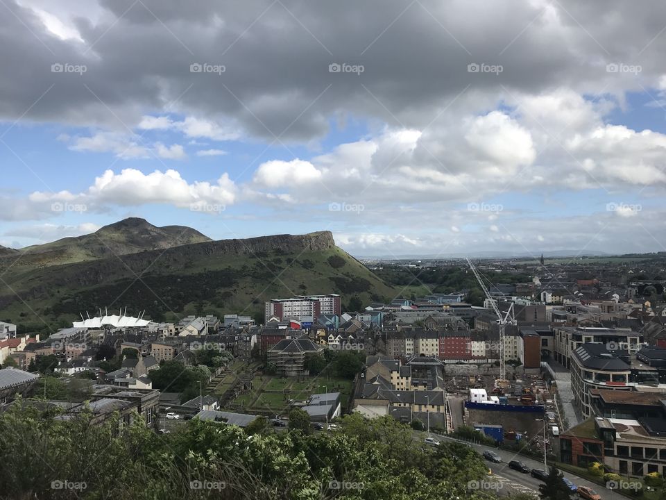 Edinburgh skyline from afar 