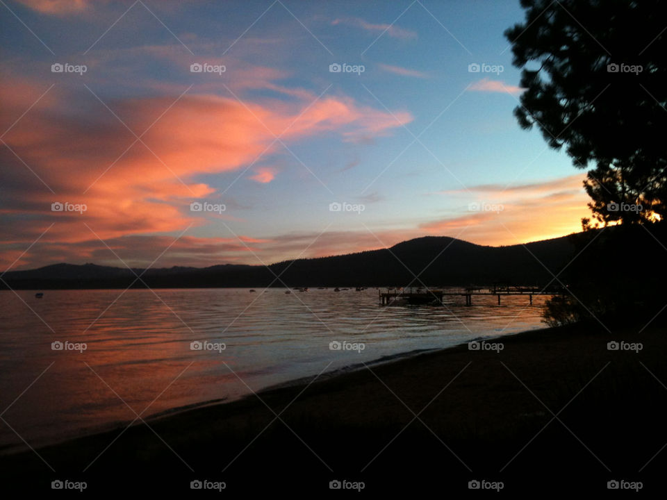 beach sunset lake tahoe by laurajane