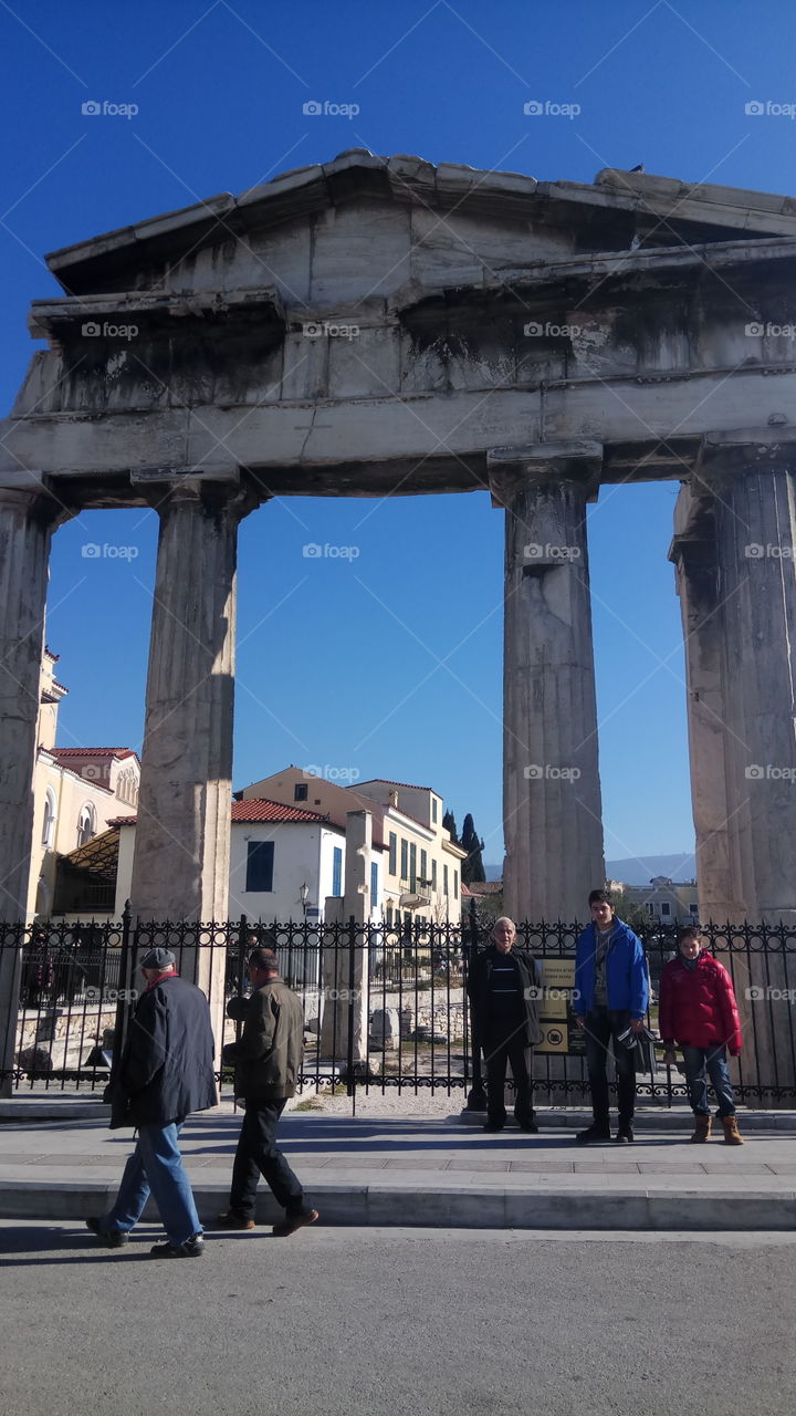 Under the acropolis in Athens
