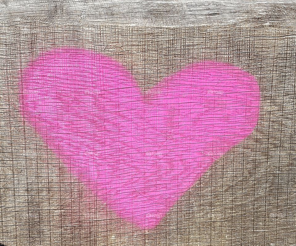 lovely pink heart of wood