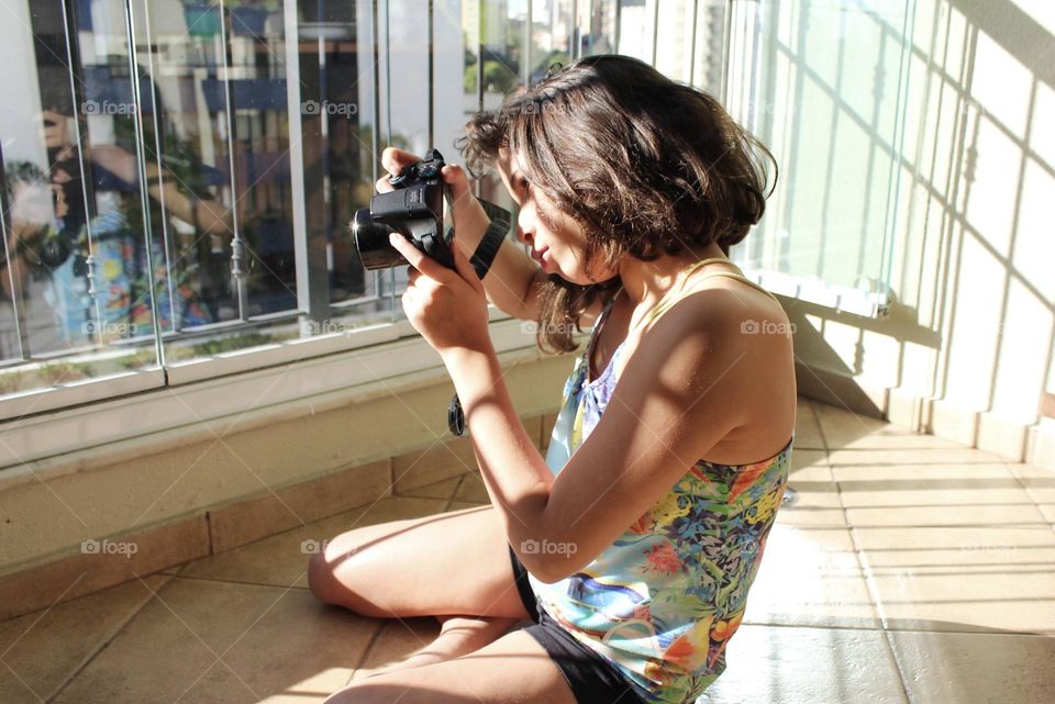 Girl photographing 