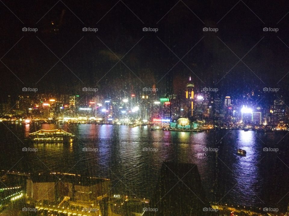 Bright night in Hong Kong