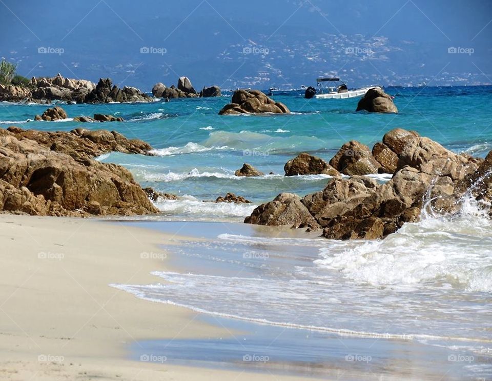 Rocky coast, Capo Rosso, Island Ajaccio Corsica
