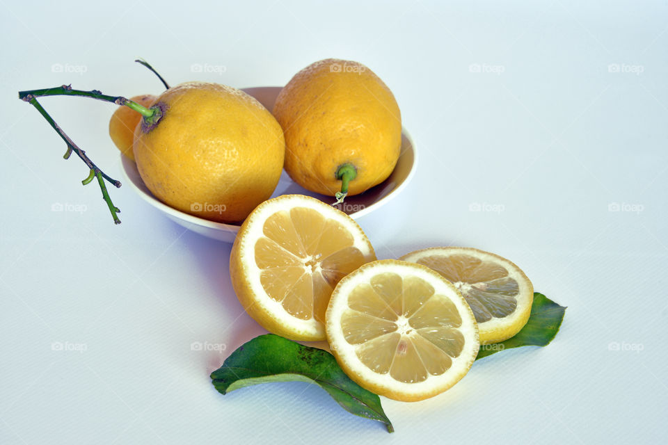 Studio shot of lemon fruits