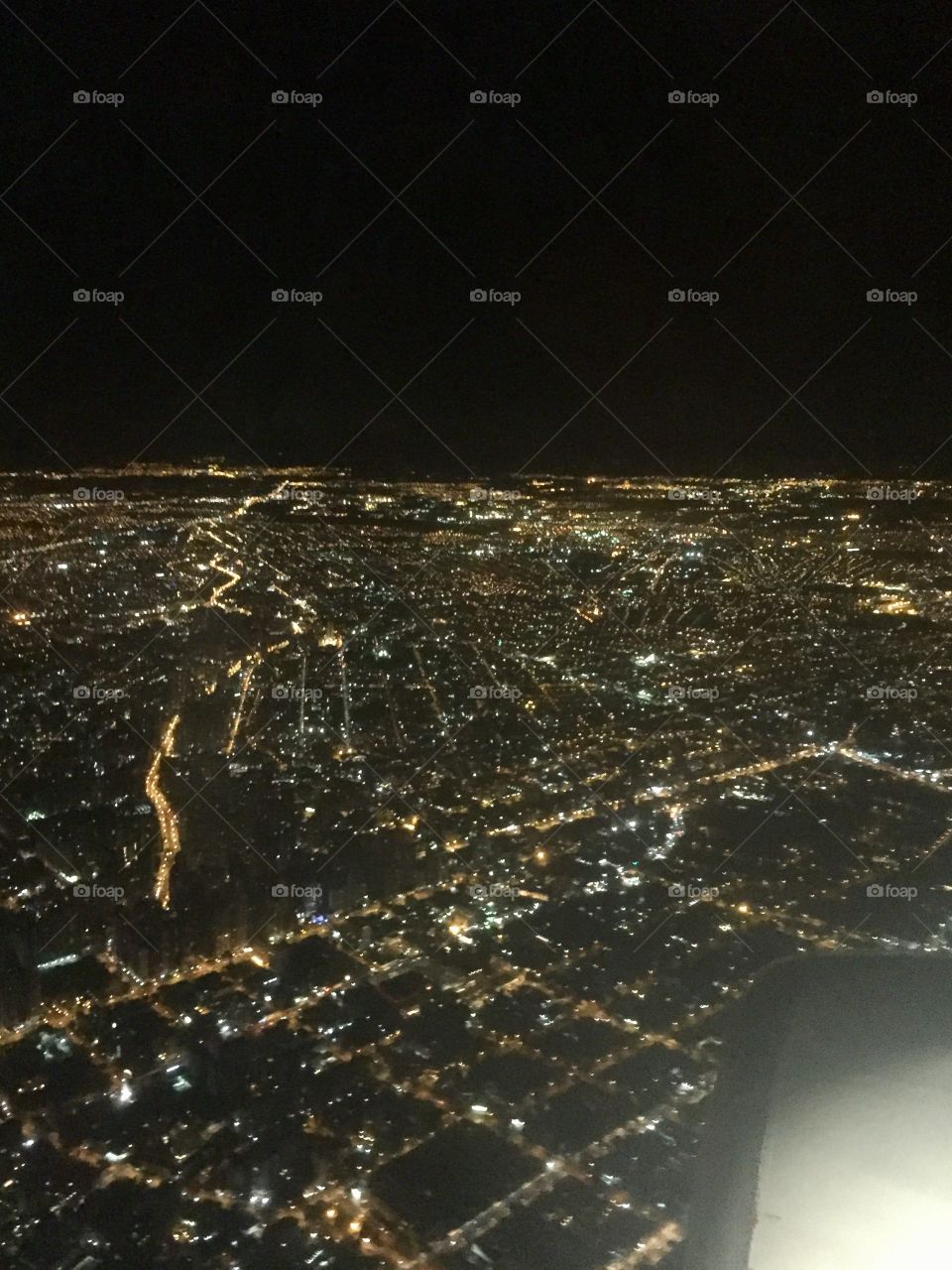 Flying by night above São Paulo beautiful cityscape 
