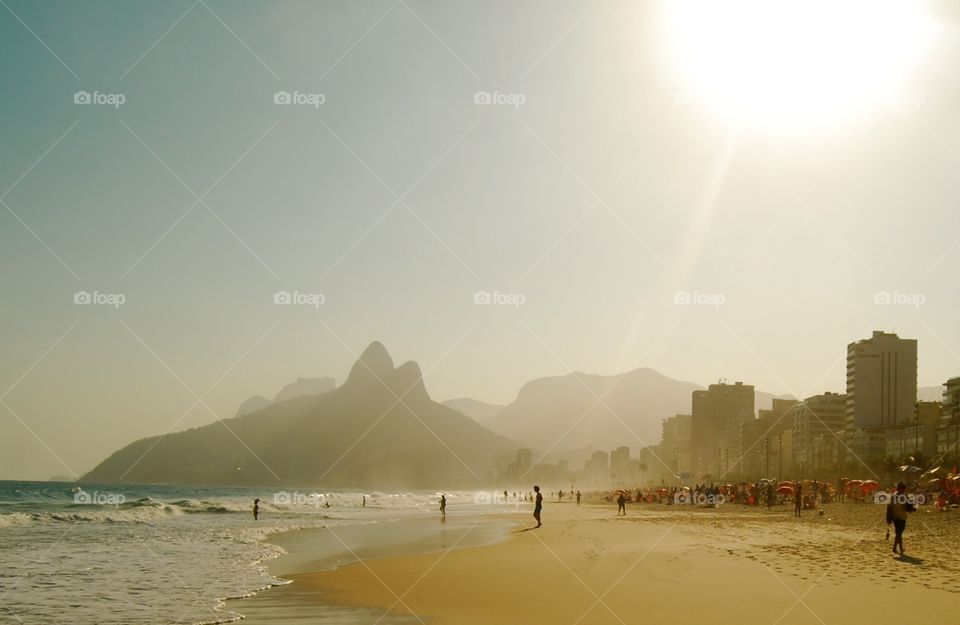 ipanema beach. ipanema beach evokes a more subdued and mysterious atmosphere than copacabana