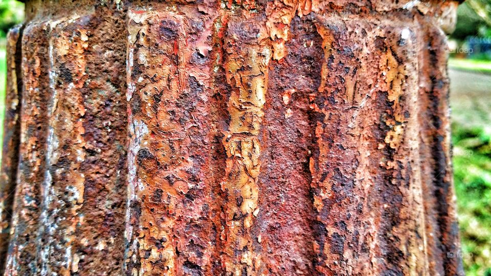 grungy rusty light pole