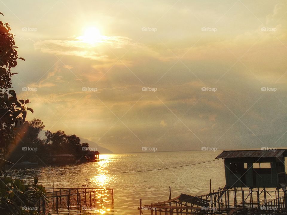 Sunday sunset on matano lake