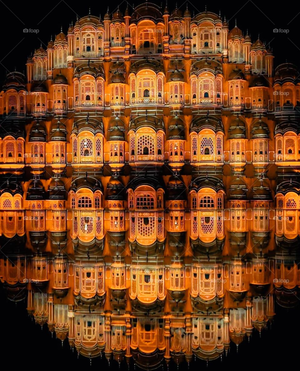 Hawa Mahal Mumbai Reflection With Water 