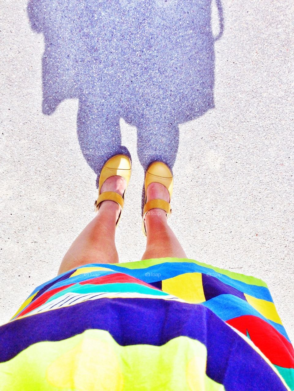 summer walking with my shadow