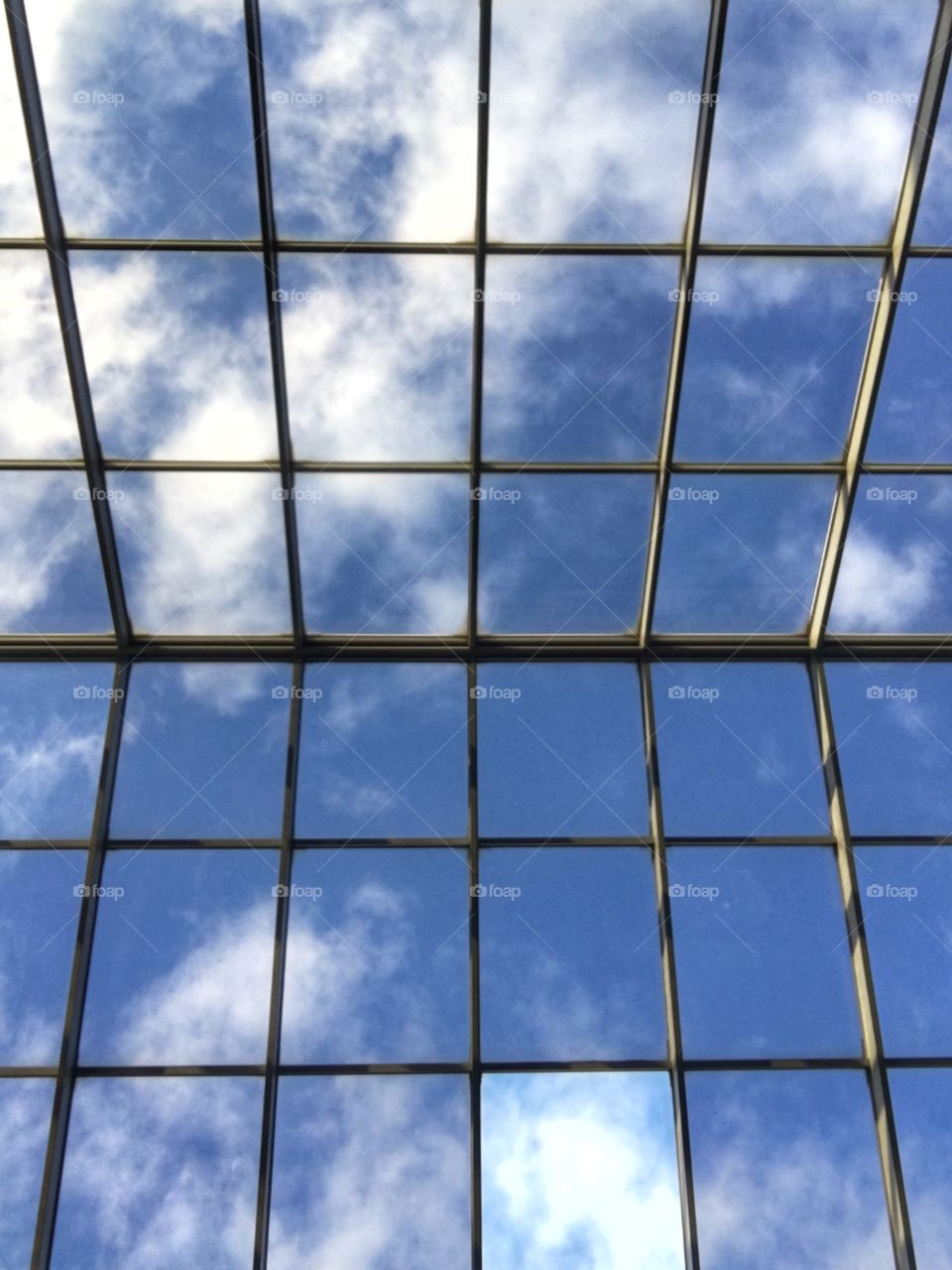 Low angle view of glass roof