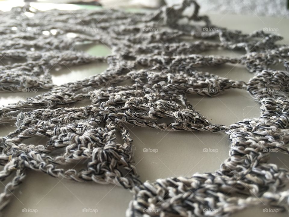 grandmother crocheted tablecloth