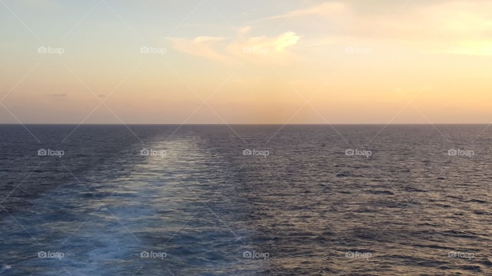 cruising in the Caribbean sunset