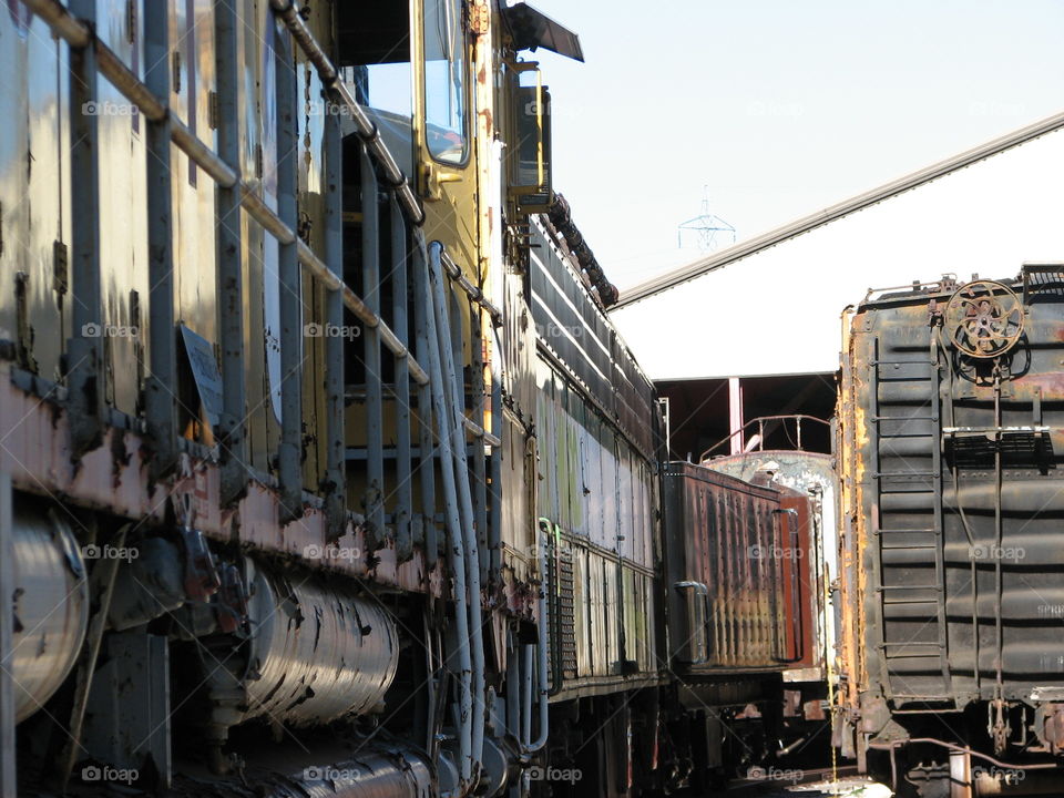 Diesel engine and freight cars