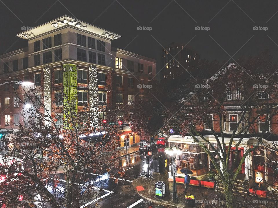 Rainy night in New Haven, Connecticut. 