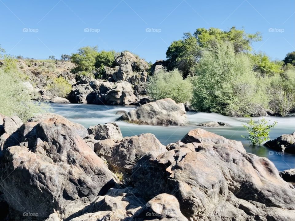 At Stanislaus River in spring season 
