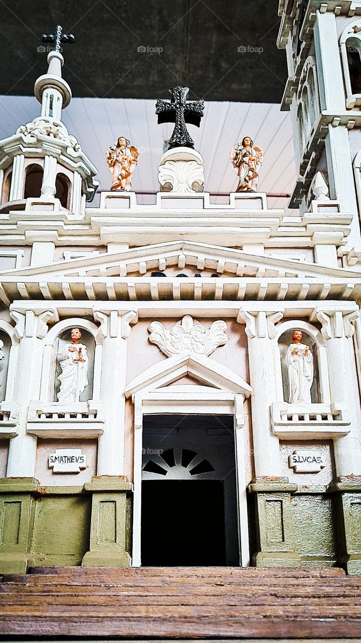 From the ground up: Wooden miniature of the city's main church made by a local artist.  His work is on display in the city library.