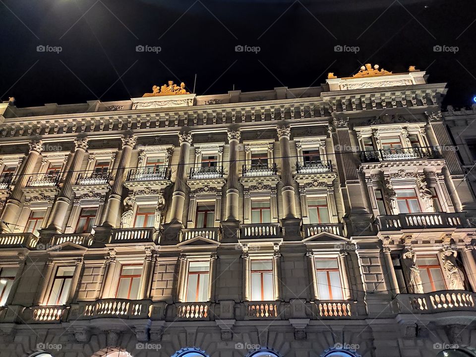 Zurich Switzerland nice facade night reflection