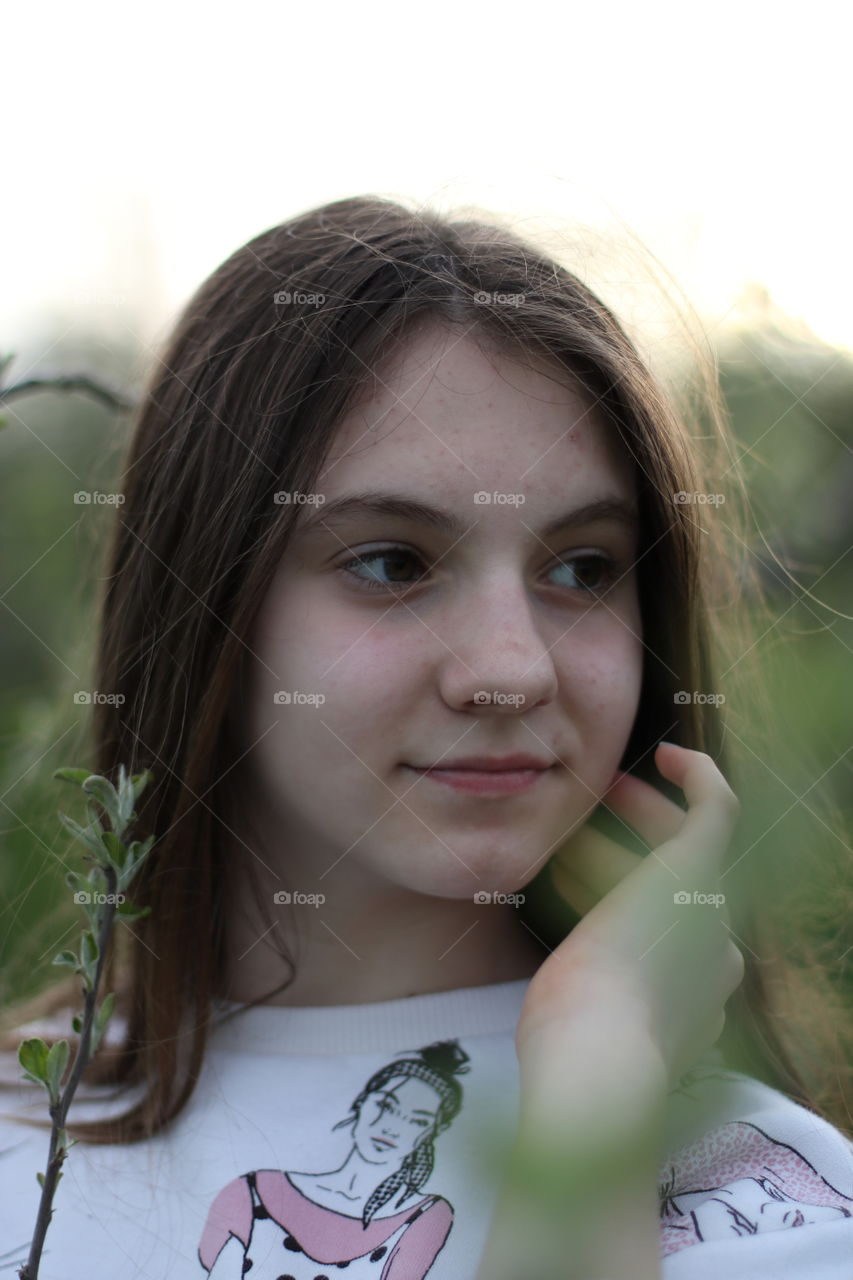 Portrait of teenage girl.
