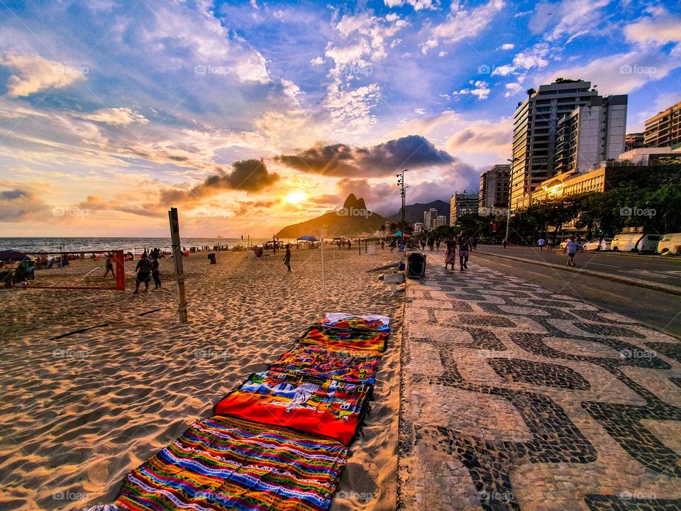 The Picturesque Ipanema Beach at Sunset