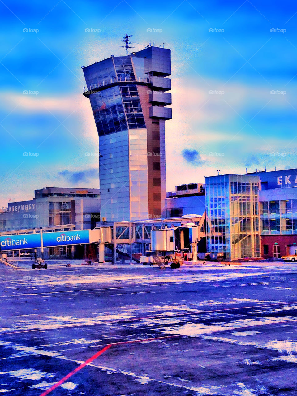 Colourful airport