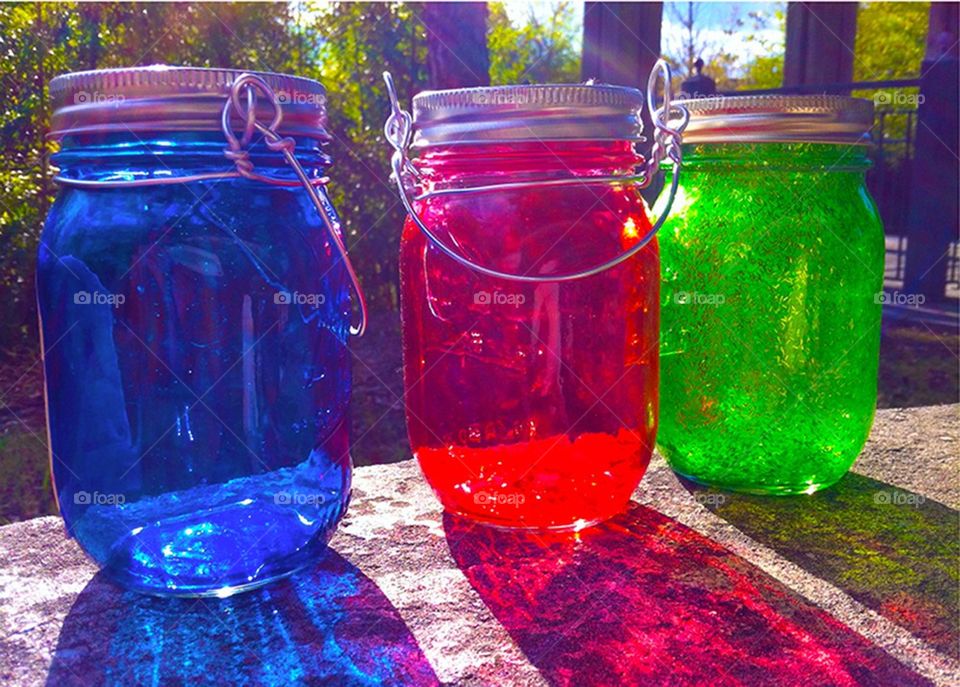 Colored bottles