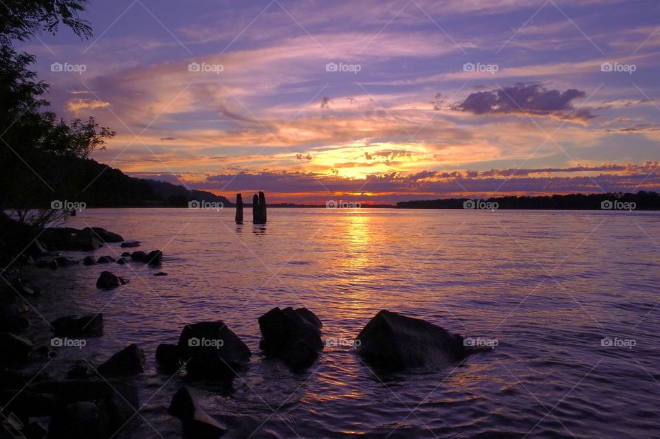 sunset at the river