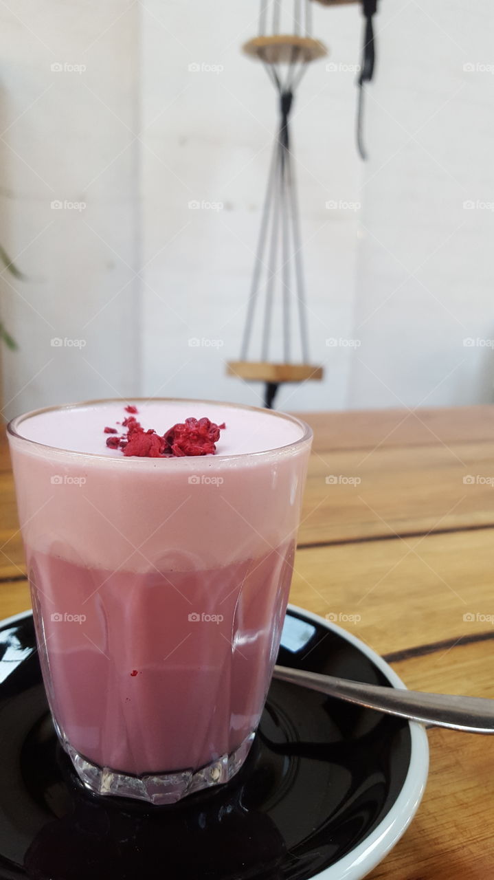 Pink coffee @ King of the Castle