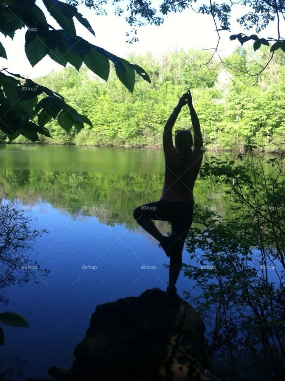 Yoga on a Rock