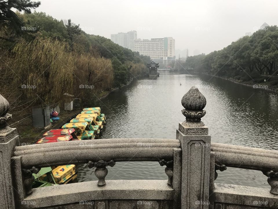 Rainy day on a bridge 