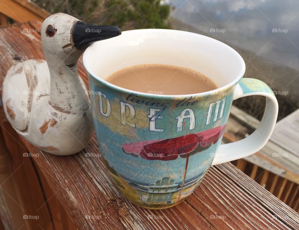 Coffee on the deck 