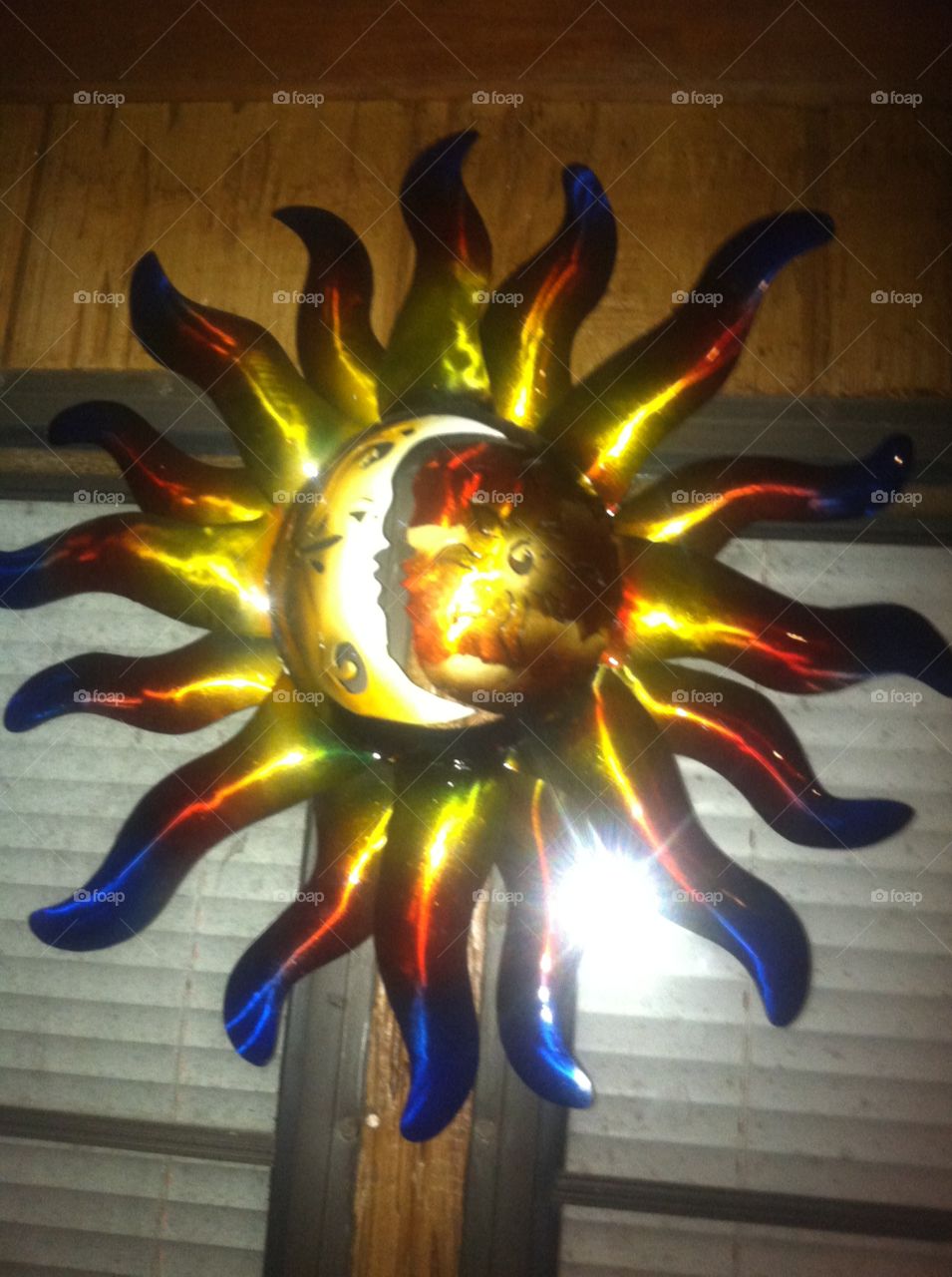 Sun Moon metal sculpture