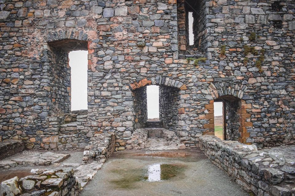 Castle wall with windows