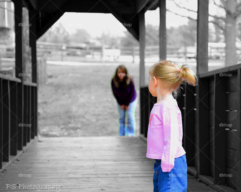 mommy and me. two great old looking back at mommy