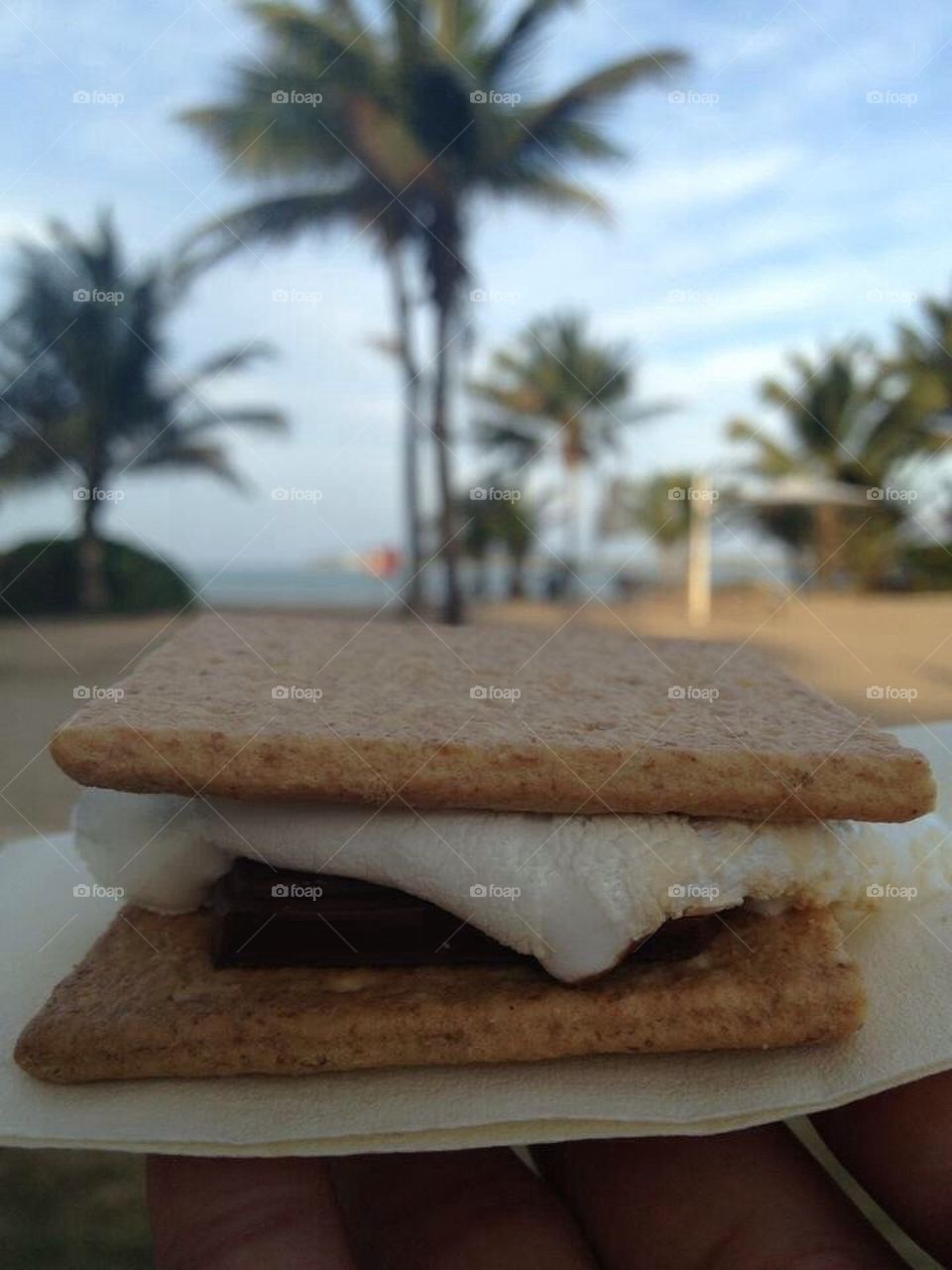 S'mores on a beach